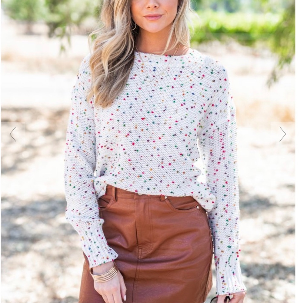 *NEW*Bold cream joy multi confetti sweater